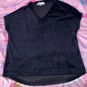 Black velvety  soft top from the Loft